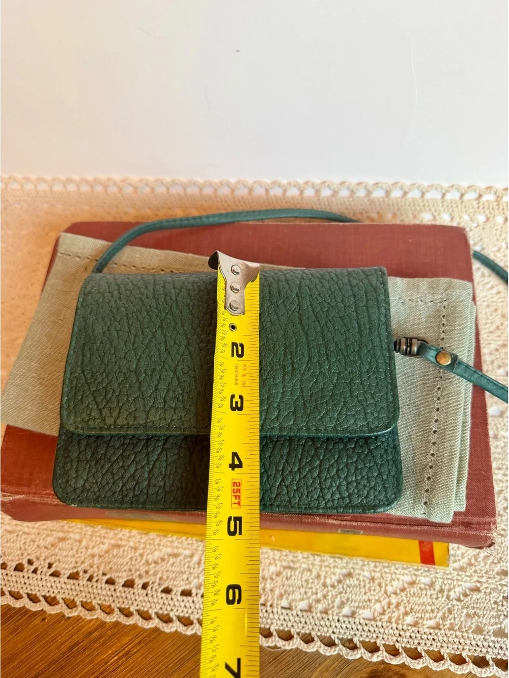 Wilsons Leather Teal Green Crossbody Bag Wallet Purse Pebbled Leather